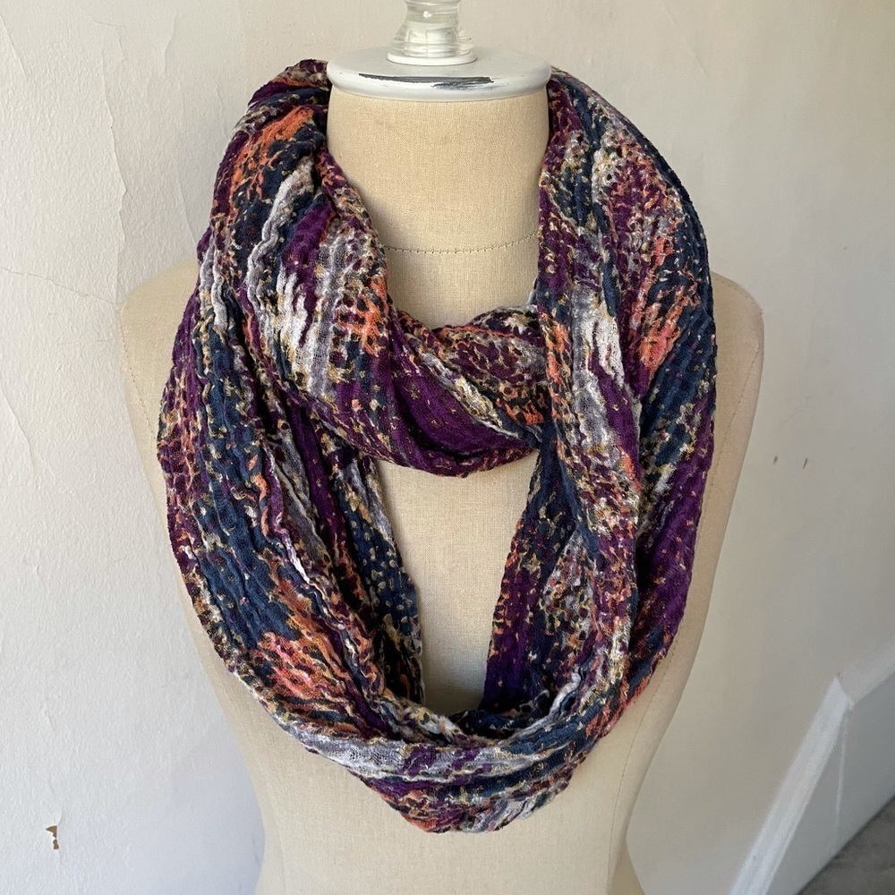 Urban Outfitters Ecote Multicolor Cotton Crinkle Infinity Scarf